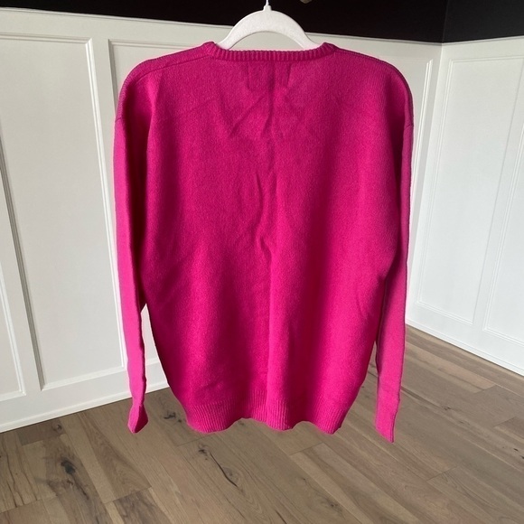 Ralph Lauren Womens Pink Lambswool V Neck Long Sleeve Sweater Size Medium - Picture 4 of 8